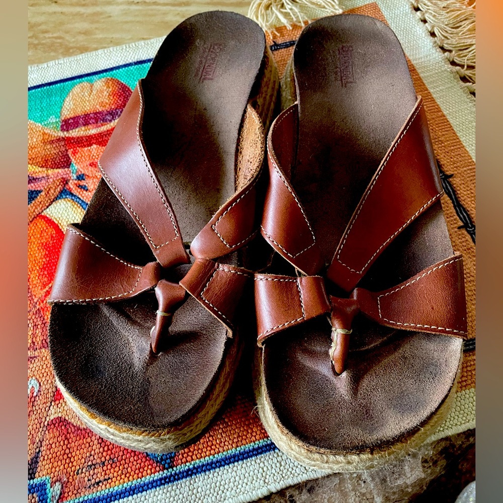Leather Espadrille slide sandals Used 10 M
